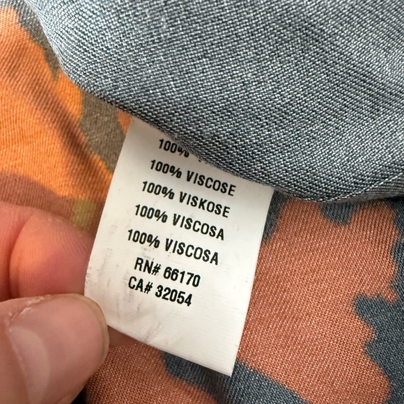 NWT Conditions Apply Floral Blouse 2X Navy Multicolor Button Front Viscose Plus - Picture 7 of 9